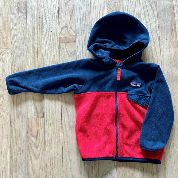 Patagonia Other - Patagonia Micro d snap full size fleece jacket baby boy sz 12-18 months red blue